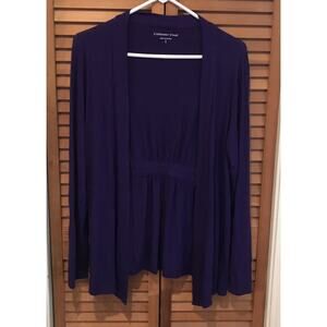 Coldwater Creek Purple Open-Front Cardigan Women's Size Small.
